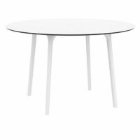 Maya Round Outdoor Dining Table 47 inch White ISP675