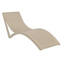 Slim Pool Chaise Sun Lounger Taupe ISP087