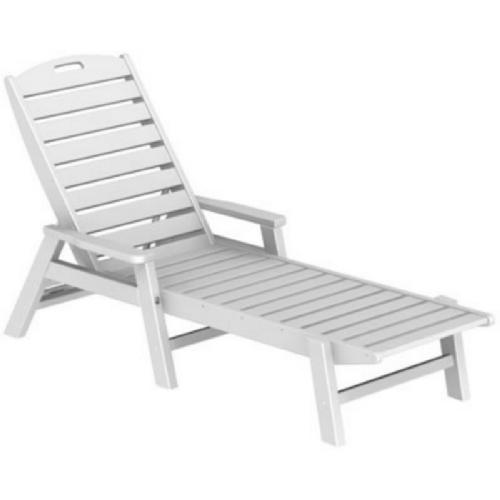 POLYWOOD® Nautical Chaise Lounge Stackable w/arms PW-NAC2280