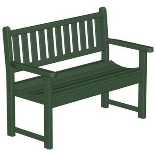 POLYWOOD® Plastic Traditional Garden Bench with arms 48 inches PW-TGB48