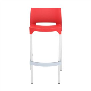 Gio Resin Outdoor Barstool Red ISP035 360° view
